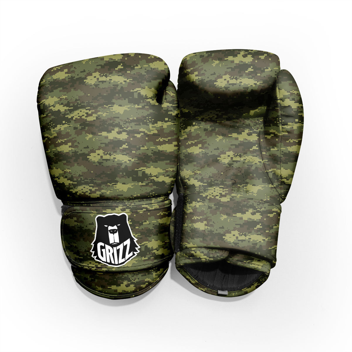 Digital Camo Green Print Pattern Pro Boxing Glove