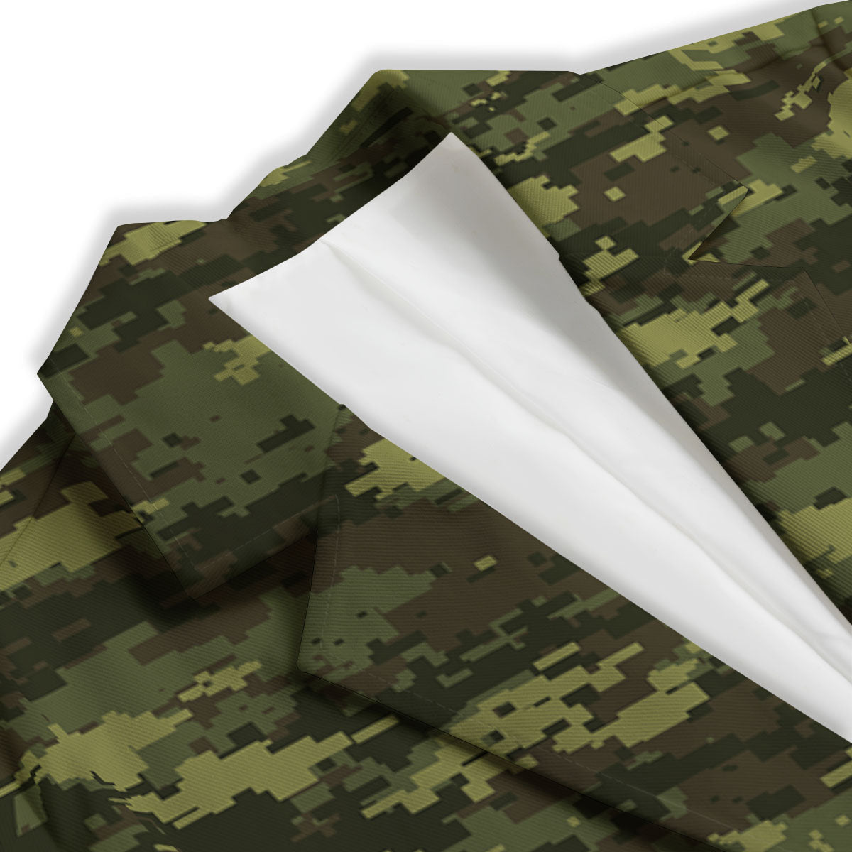 Digital Camo Green Print Pattern Women's Blazer-grizzshop