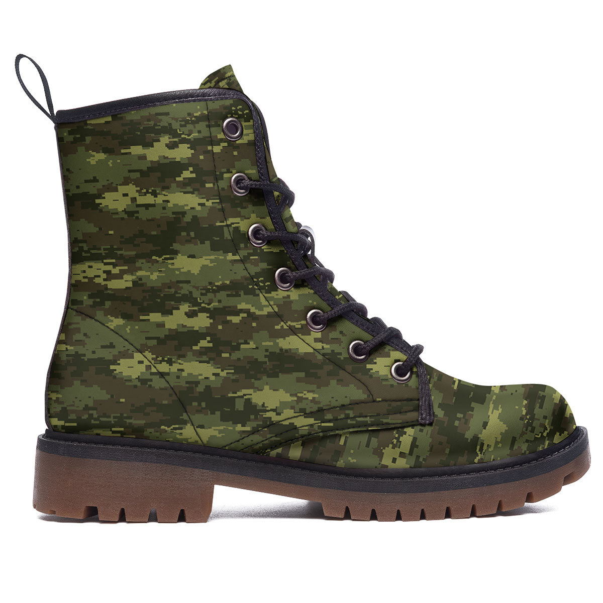 Digital Camo Green Print Pattern Work Boots-grizzshop