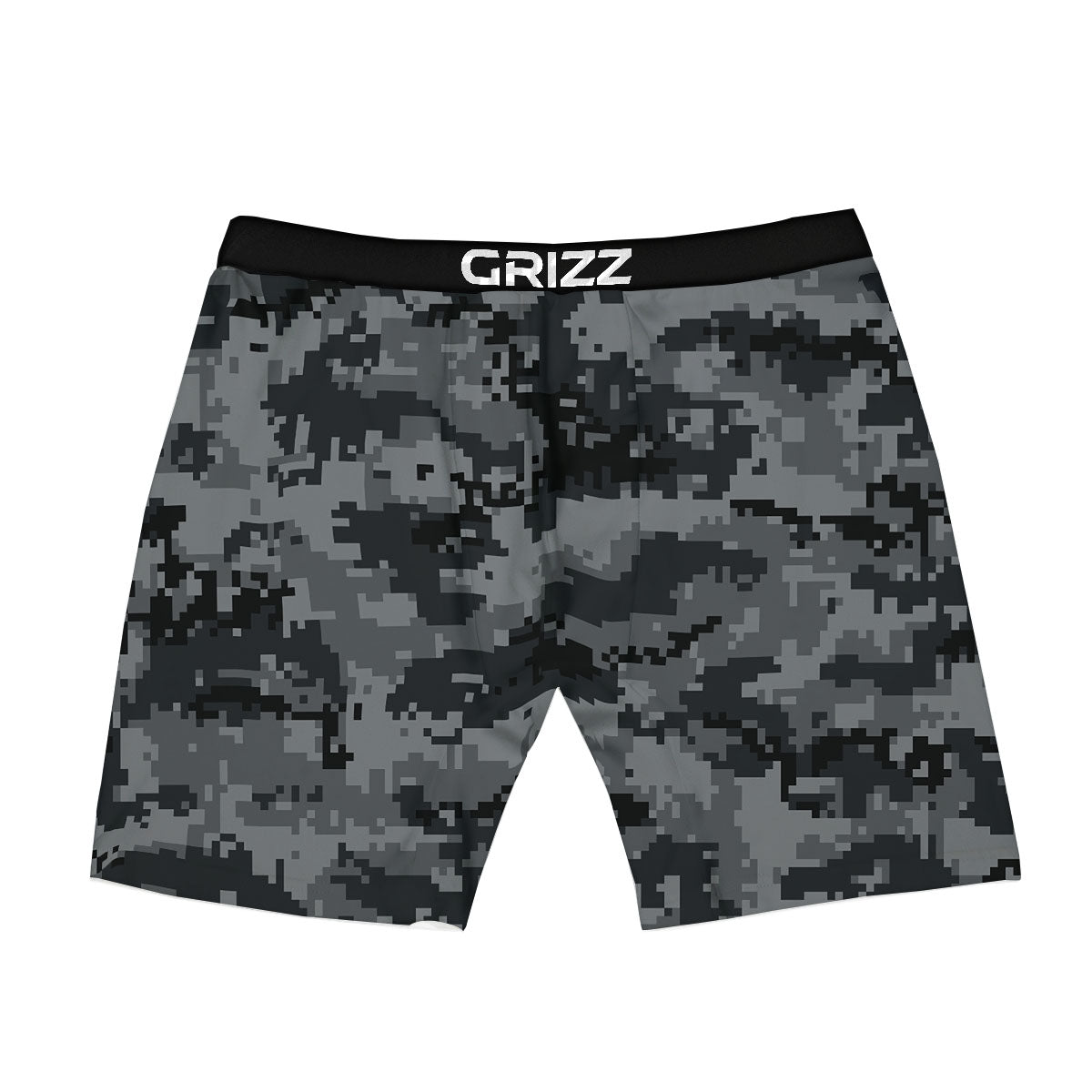 Digital Camo Grey And Black Print Boxer Briefs-grizzshop