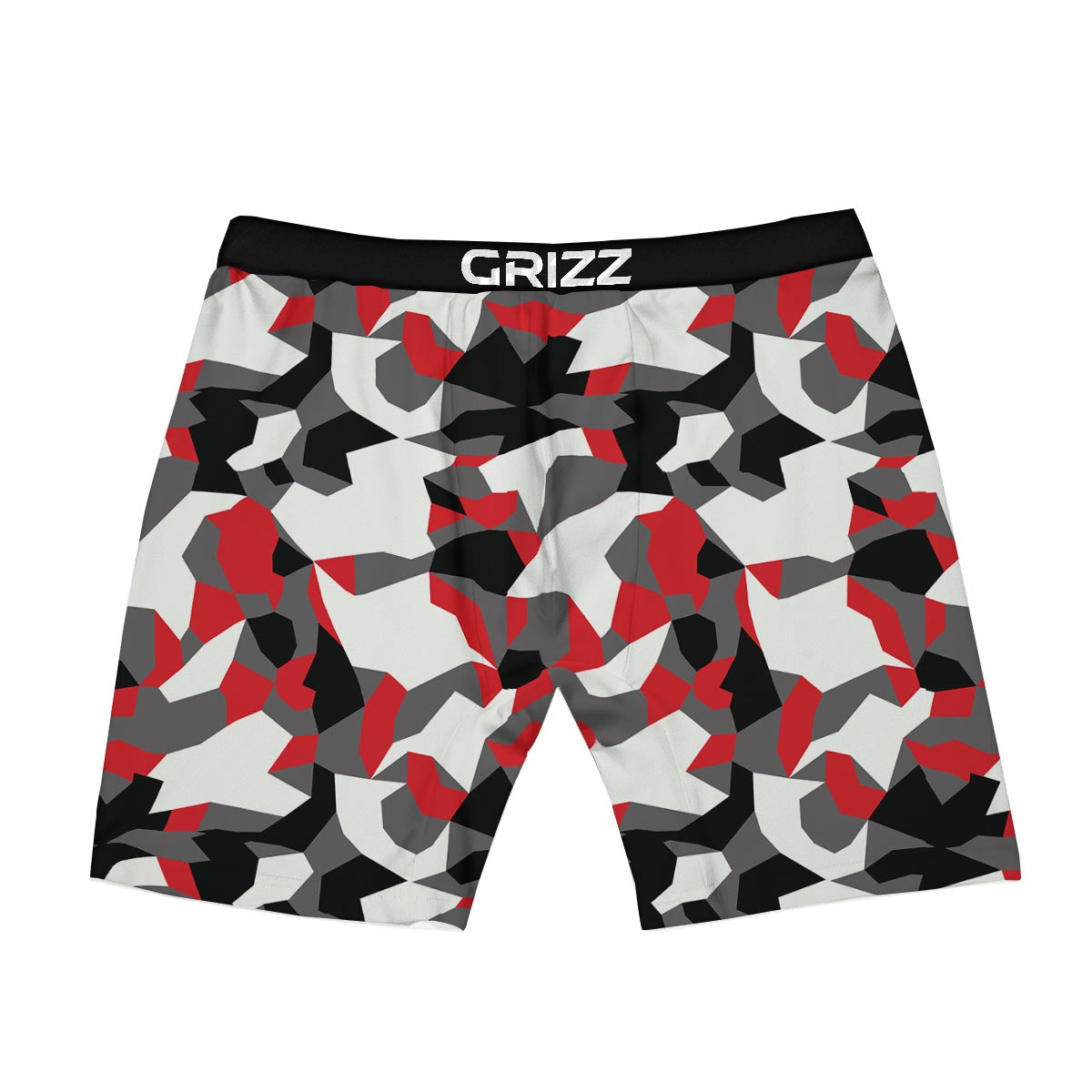 Digital Camo Grey And Red Print Pattern Boxer Briefs-grizzshop