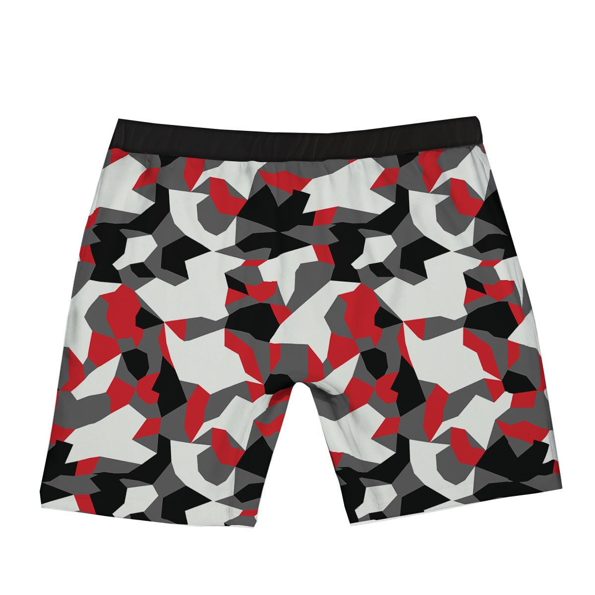 Digital Camo Grey And Red Print Pattern Boxer Briefs-grizzshop