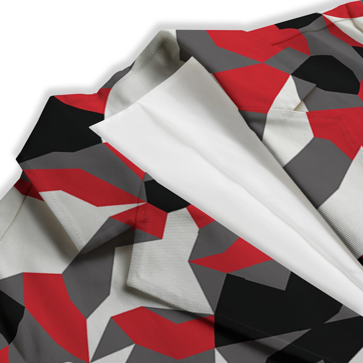 Digital Camo Grey And Red Print Pattern Women's Blazer-grizzshop