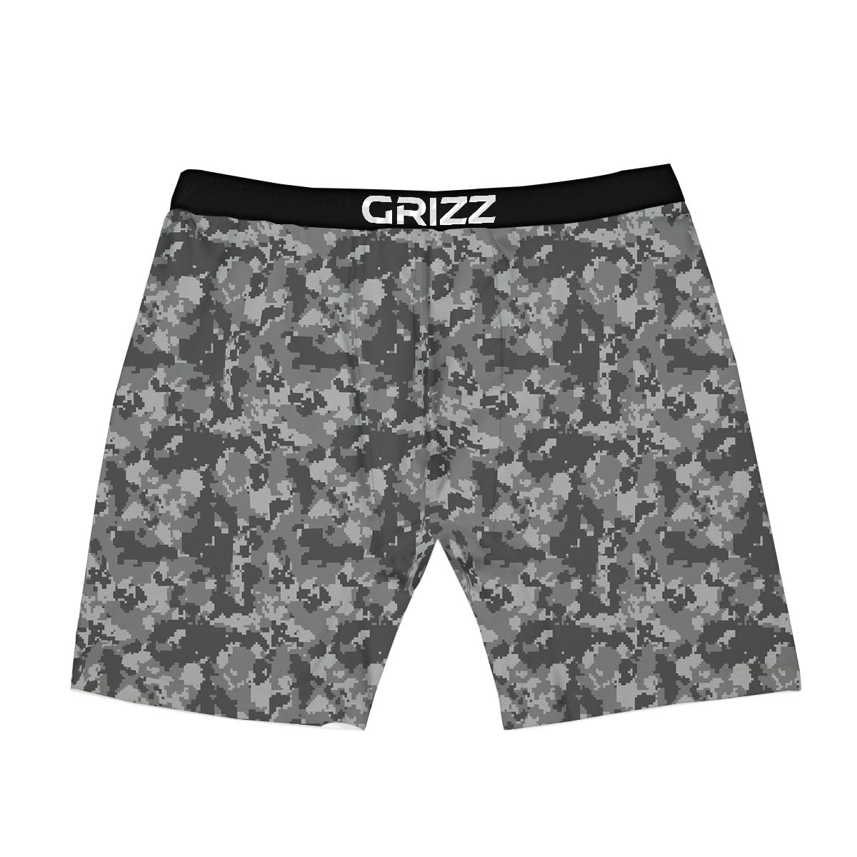 Digital Camo Grey Print Pattern Boxer Briefs-grizzshop