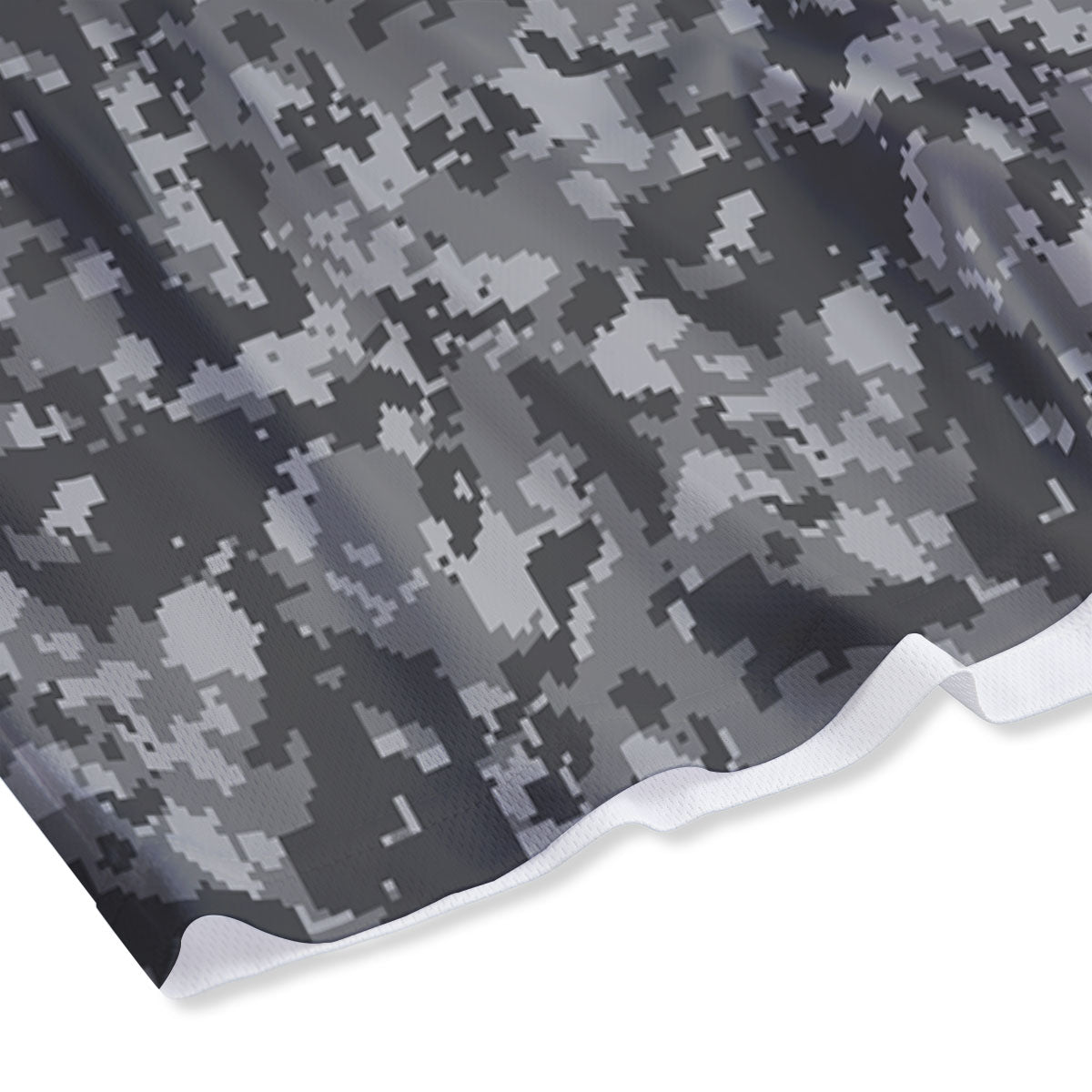 Digital Camo Grey Print Pattern Mesh Shorts