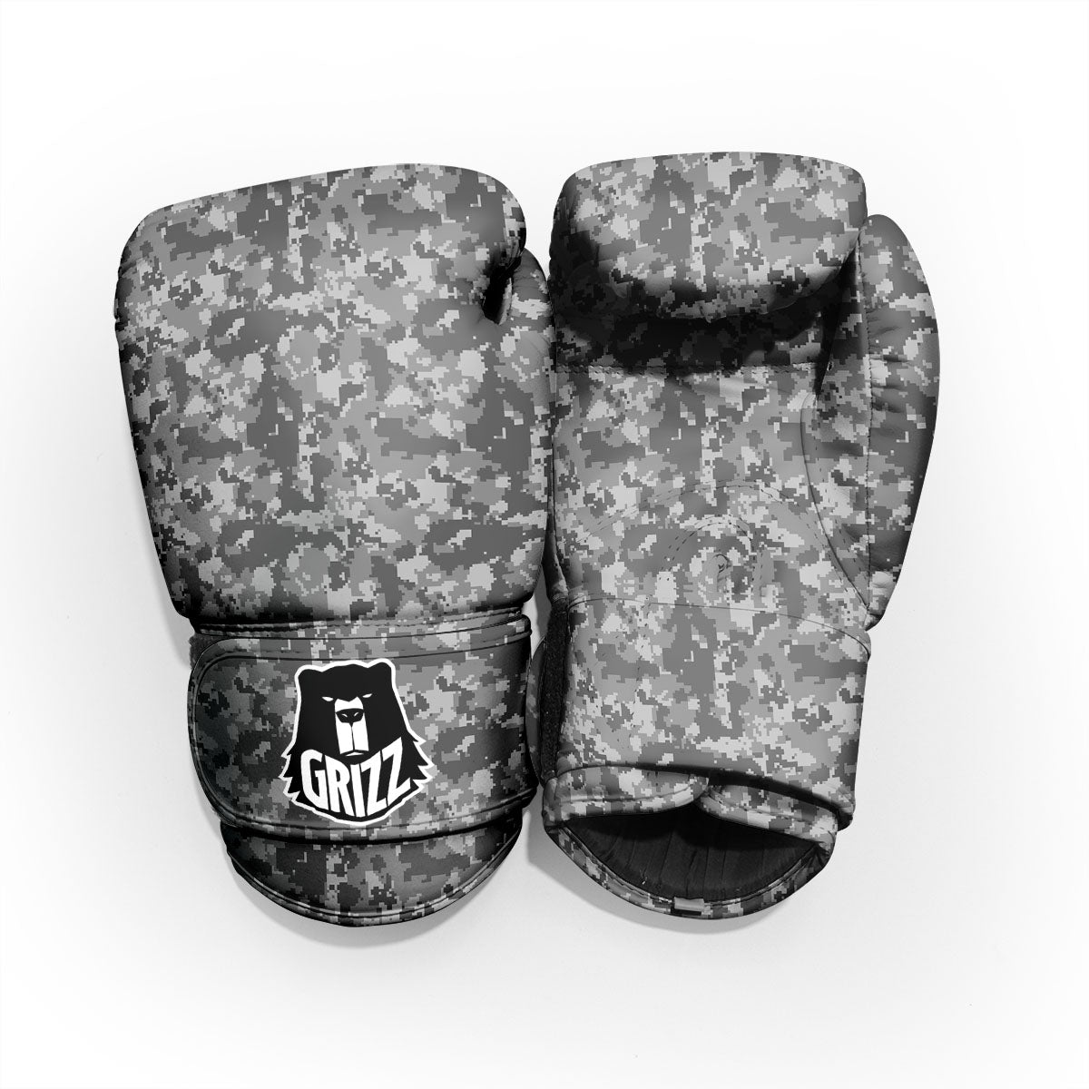 Digital Camo Grey Print Pattern Pro Boxing Glove