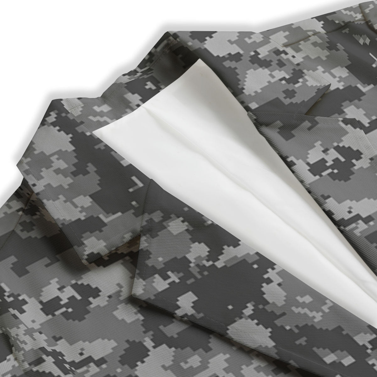 Digital Camo Grey Print Pattern Women's Blazer-grizzshop