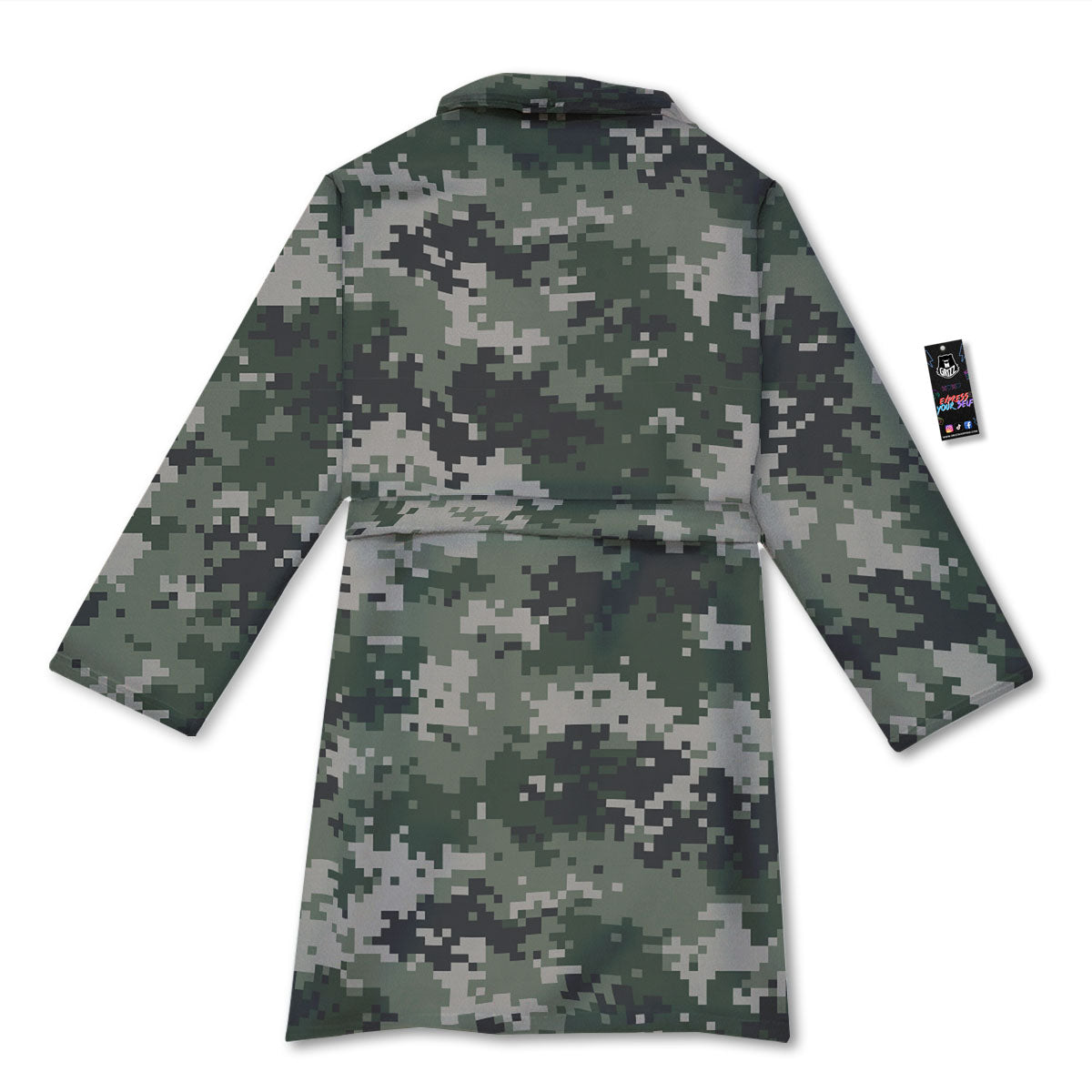Digital Camo Military Print Pattern Bathrobe-grizzshop