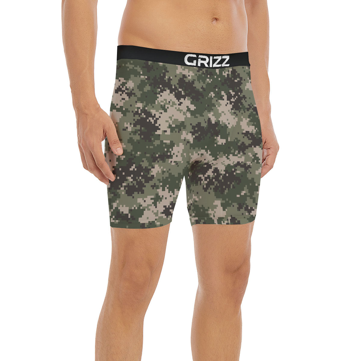 Digital Camo Military Print Pattern Boxer Briefs-grizzshop
