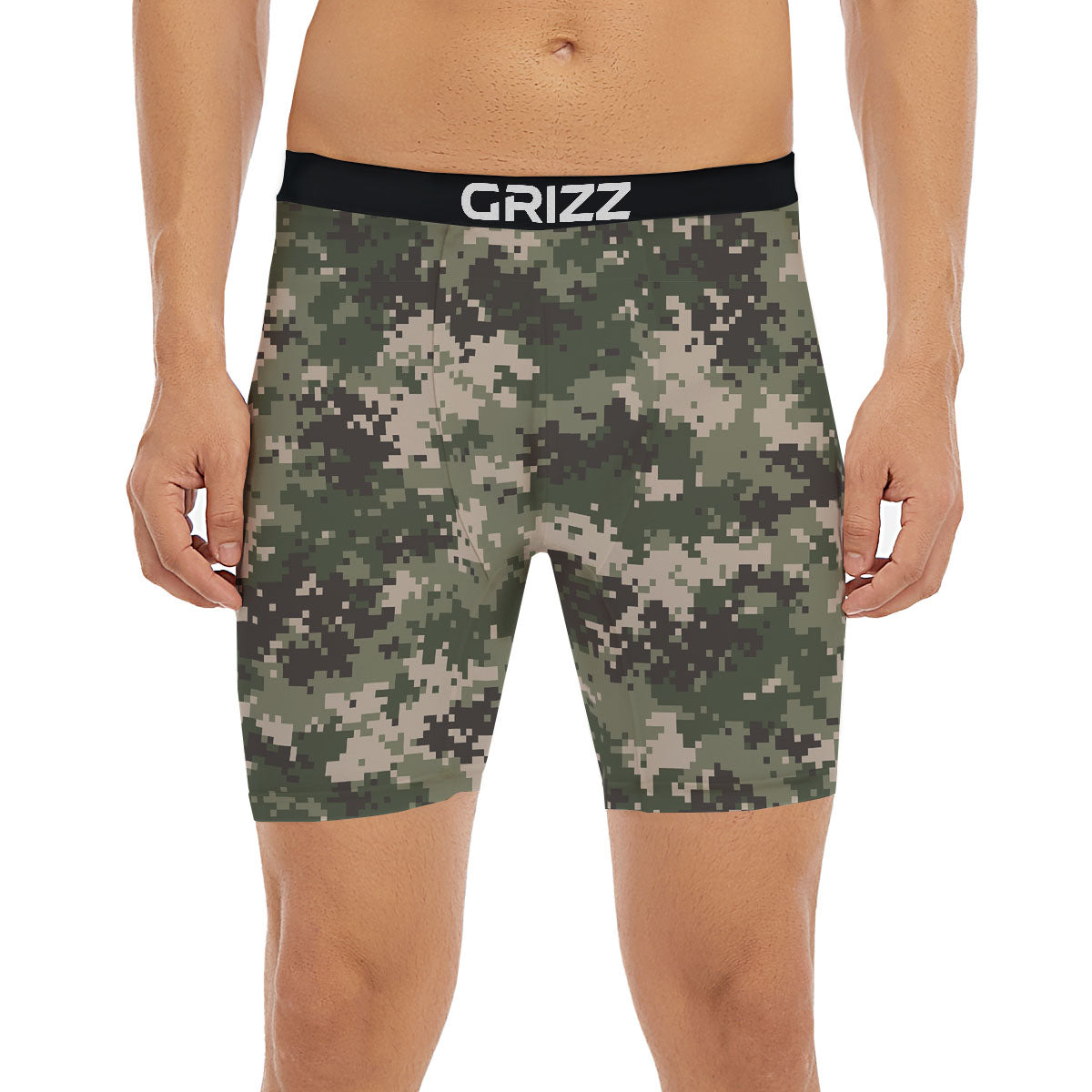 Digital Camo Military Print Pattern Boxer Briefs-grizzshop
