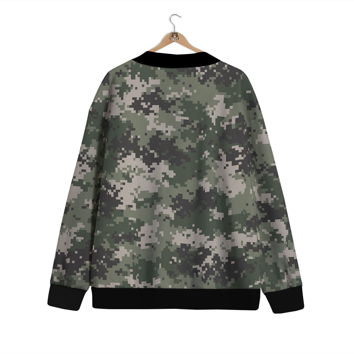 Digital Camo Military Print Pattern Cardigan-grizzshop