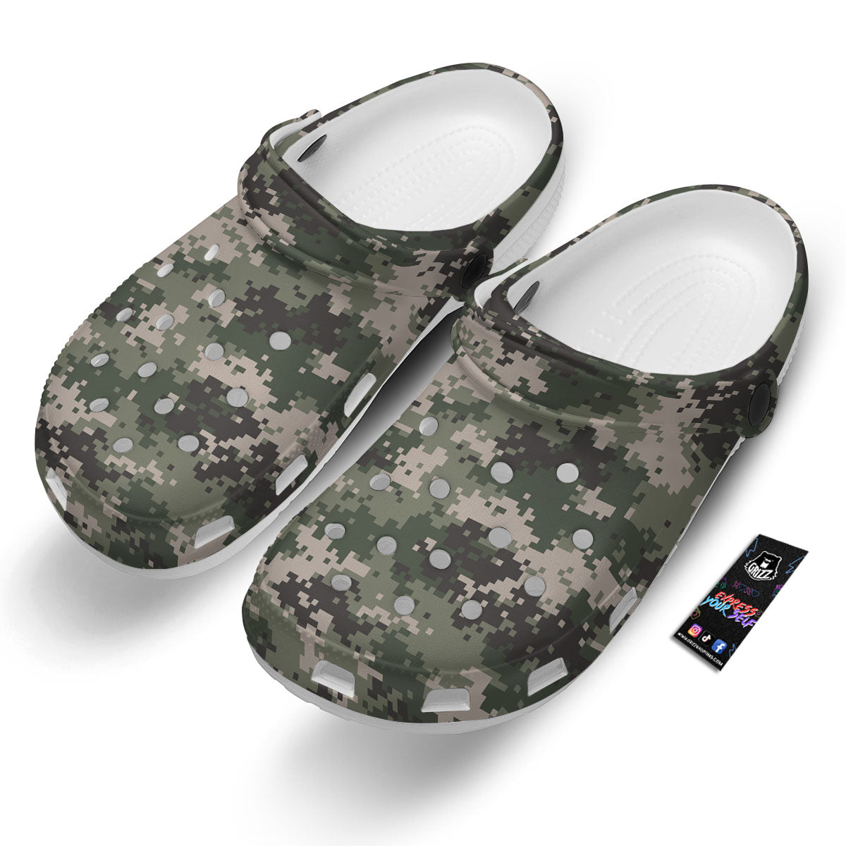 Digital Camo Military Print Pattern Clog-grizzshop