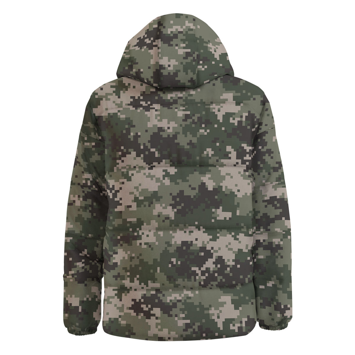 Digital Camo Military Print Pattern Down Jacket-grizzshop