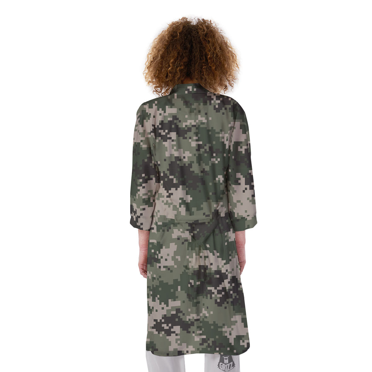 Digital Camo Military Print Pattern Kimono-grizzshop