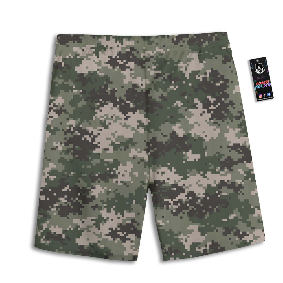 Digital Camo Military Print Pattern Men's Athletic Shorts