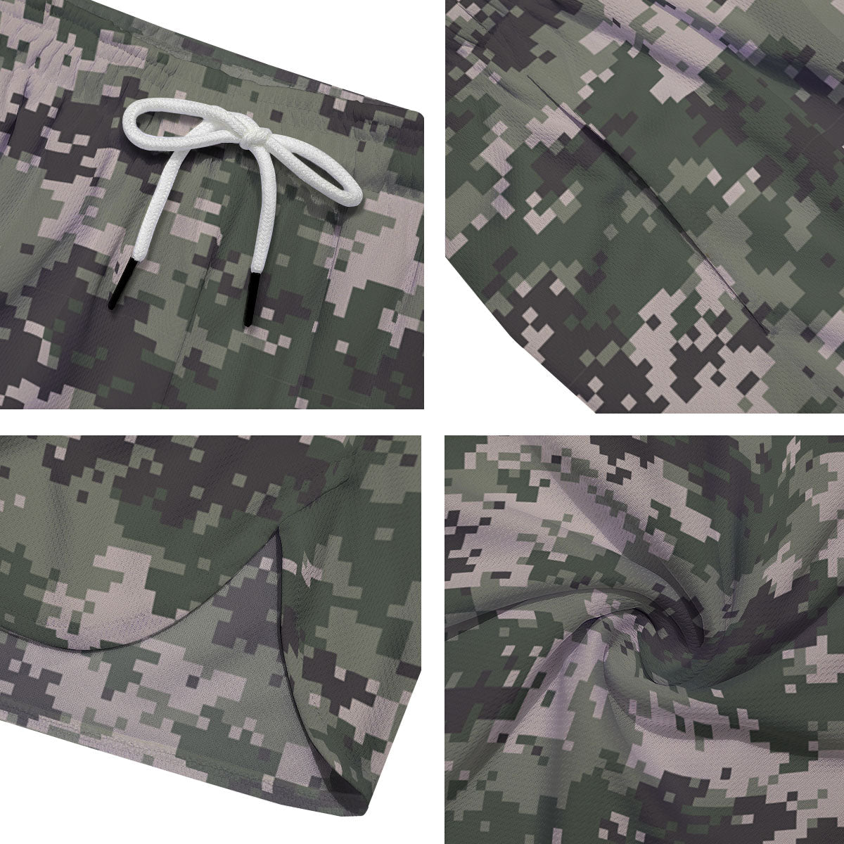 Digital Camo Military Print Pattern Men's Running Shorts-grizzshop