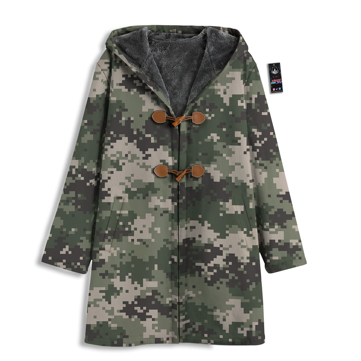 Digital Camo Military Print Pattern Men's Windbreaker Jacket-grizzshop