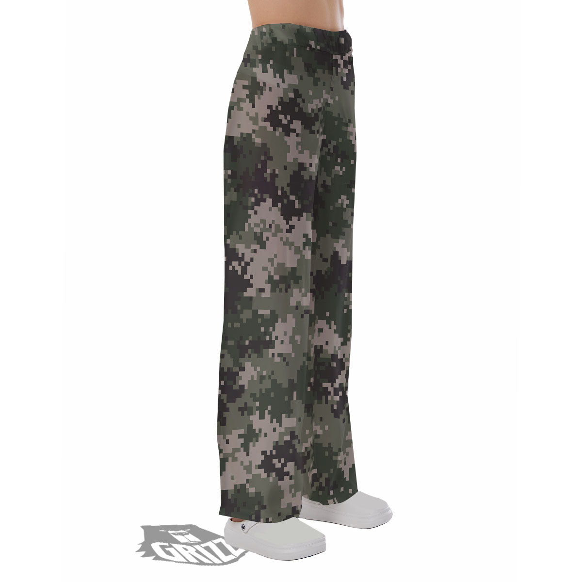Digital Camo Military Print Pattern Pajama Pants-grizzshop