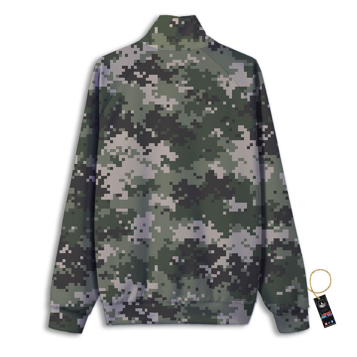 Digital Camo Military Print Pattern Track Jacket-grizzshop