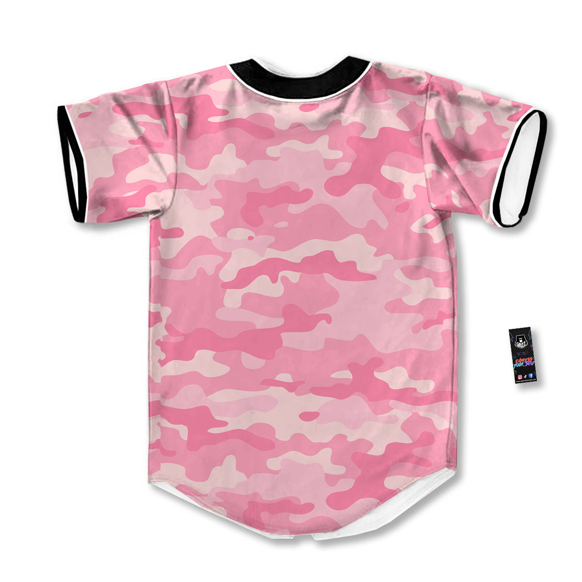 Digital Camo Pink Print Pattern Baseball Jersey-grizzshop