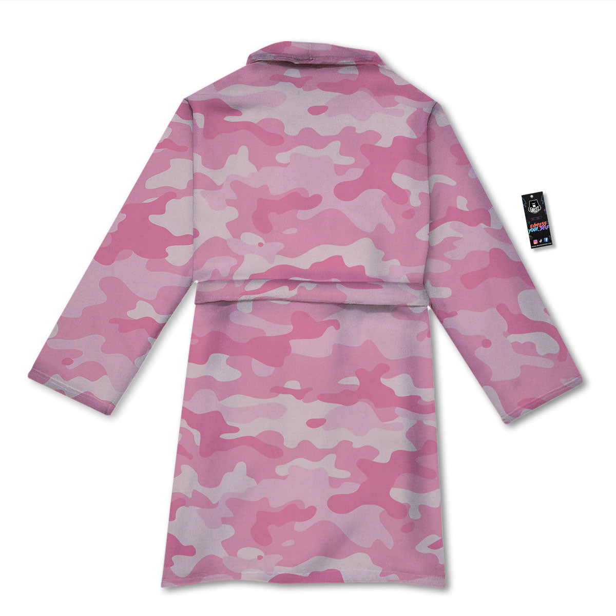 Digital Camo Pink Print Pattern Bathrobe-grizzshop