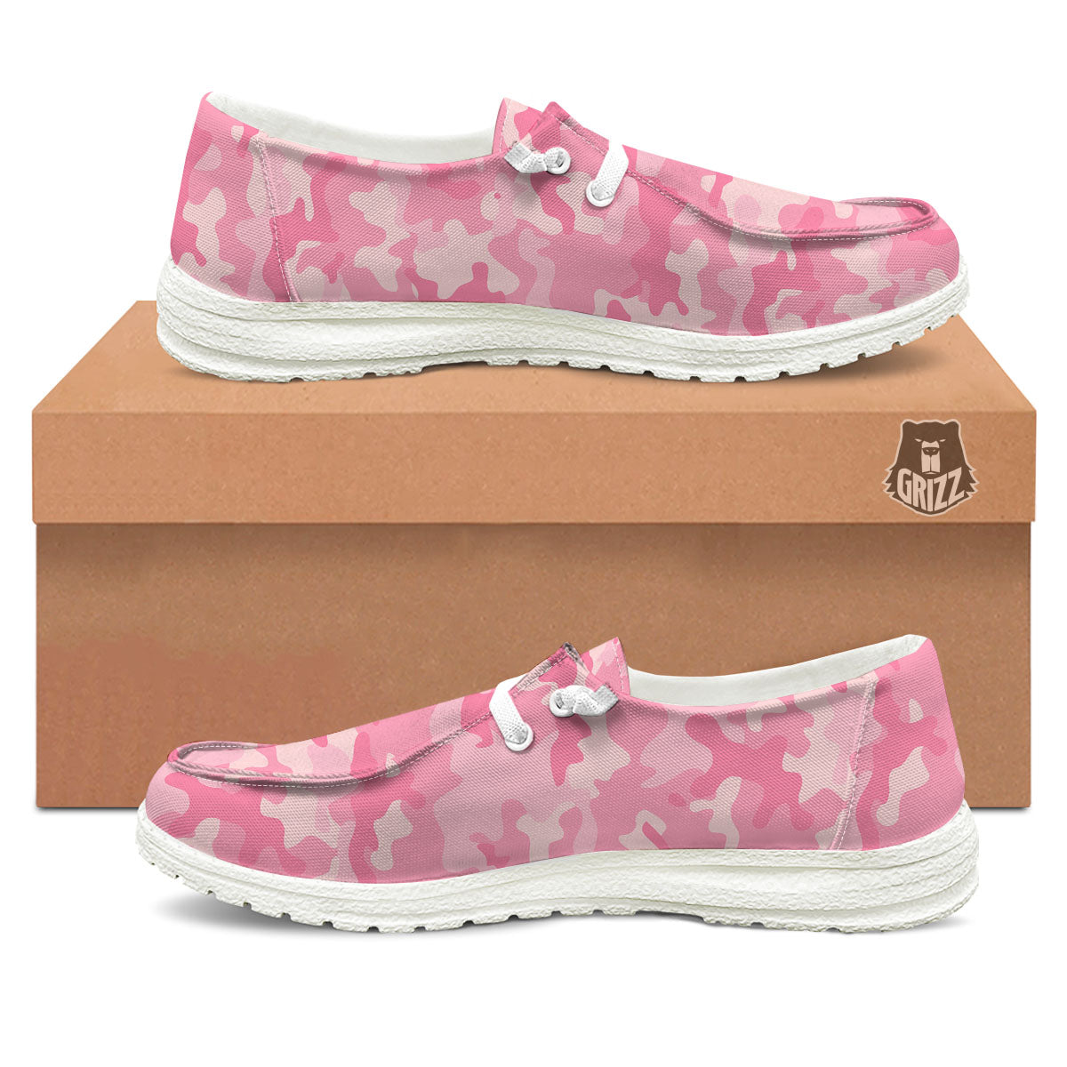 Digital Camo Pink Print Pattern Black Loafers-grizzshop