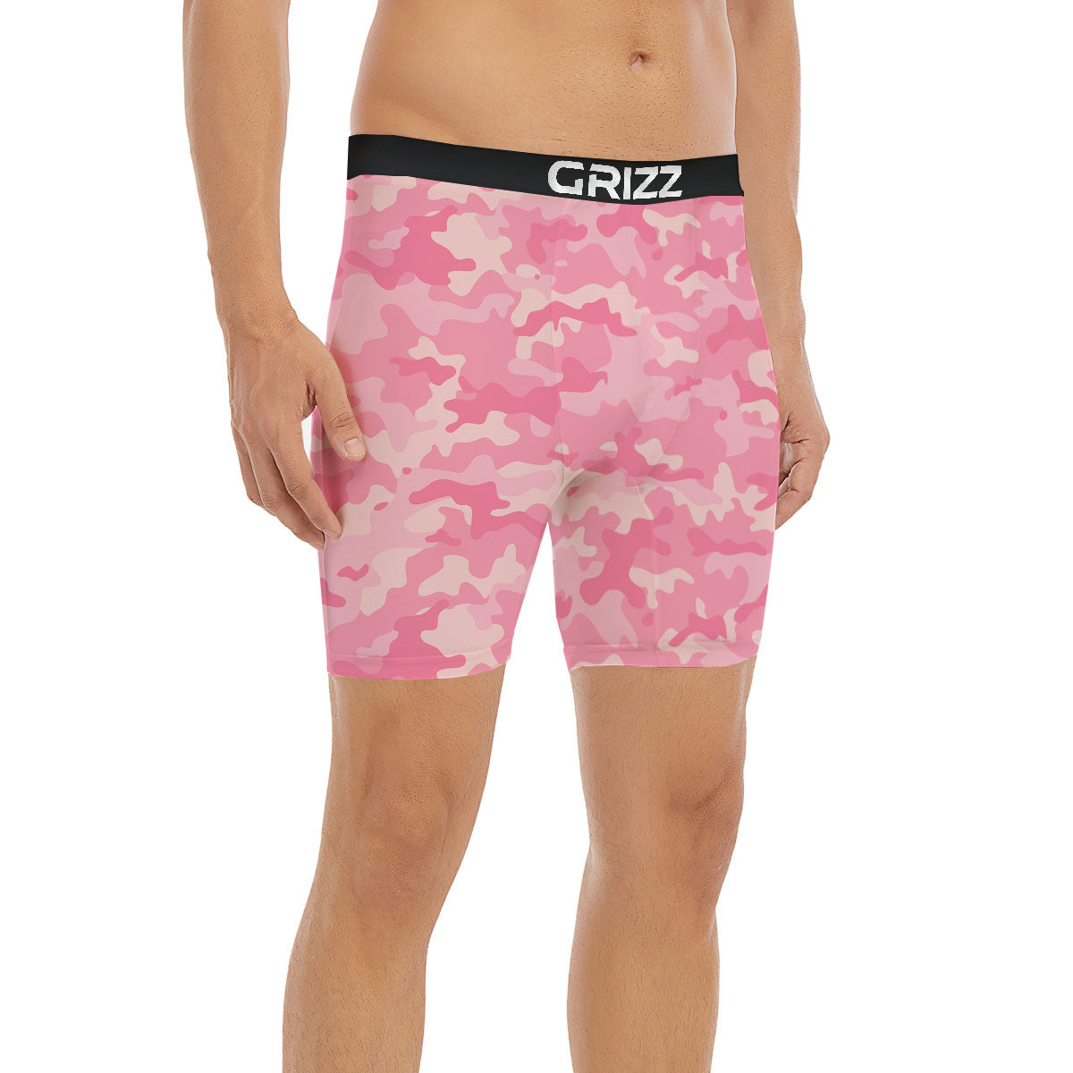 Digital Camo Pink Print Pattern Boxer Briefs-grizzshop