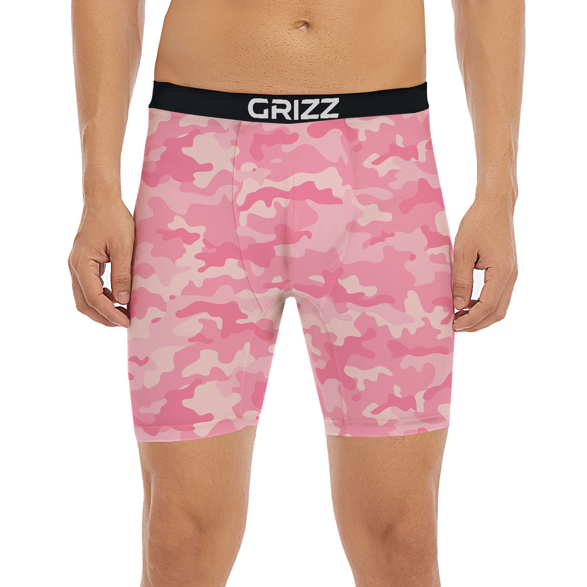 Digital Camo Pink Print Pattern Boxer Briefs-grizzshop