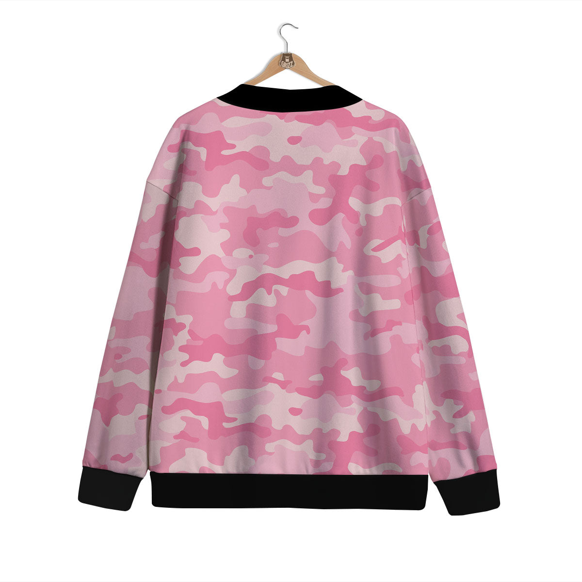 Digital Camo Pink Print Pattern Cardigan-grizzshop