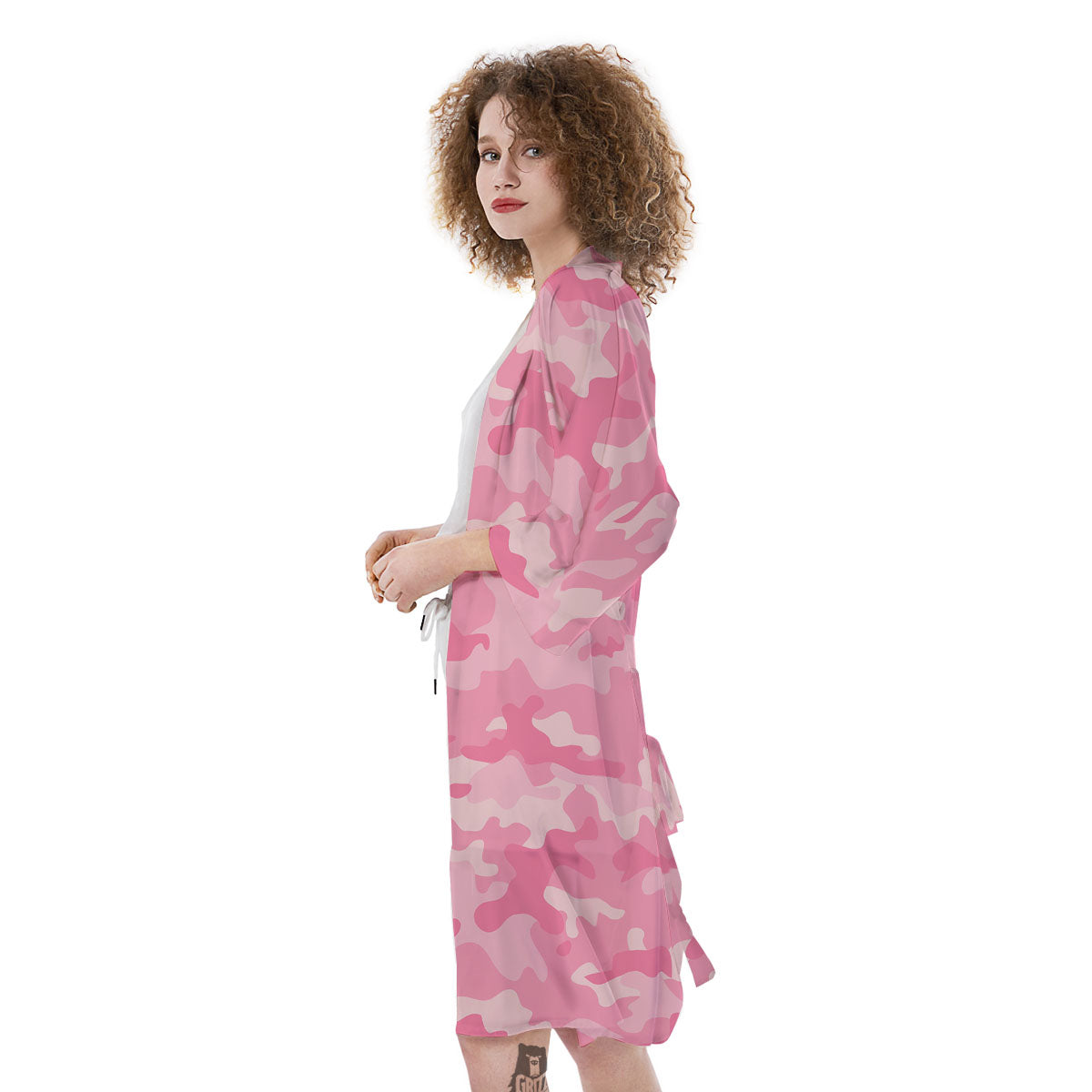 Digital Camo Pink Print Pattern Kimono-grizzshop