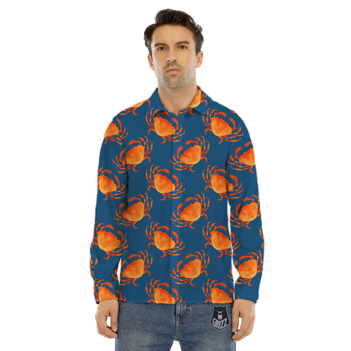 Digital Camo Pink Print Pattern Men's Dress Shirts-grizzshop