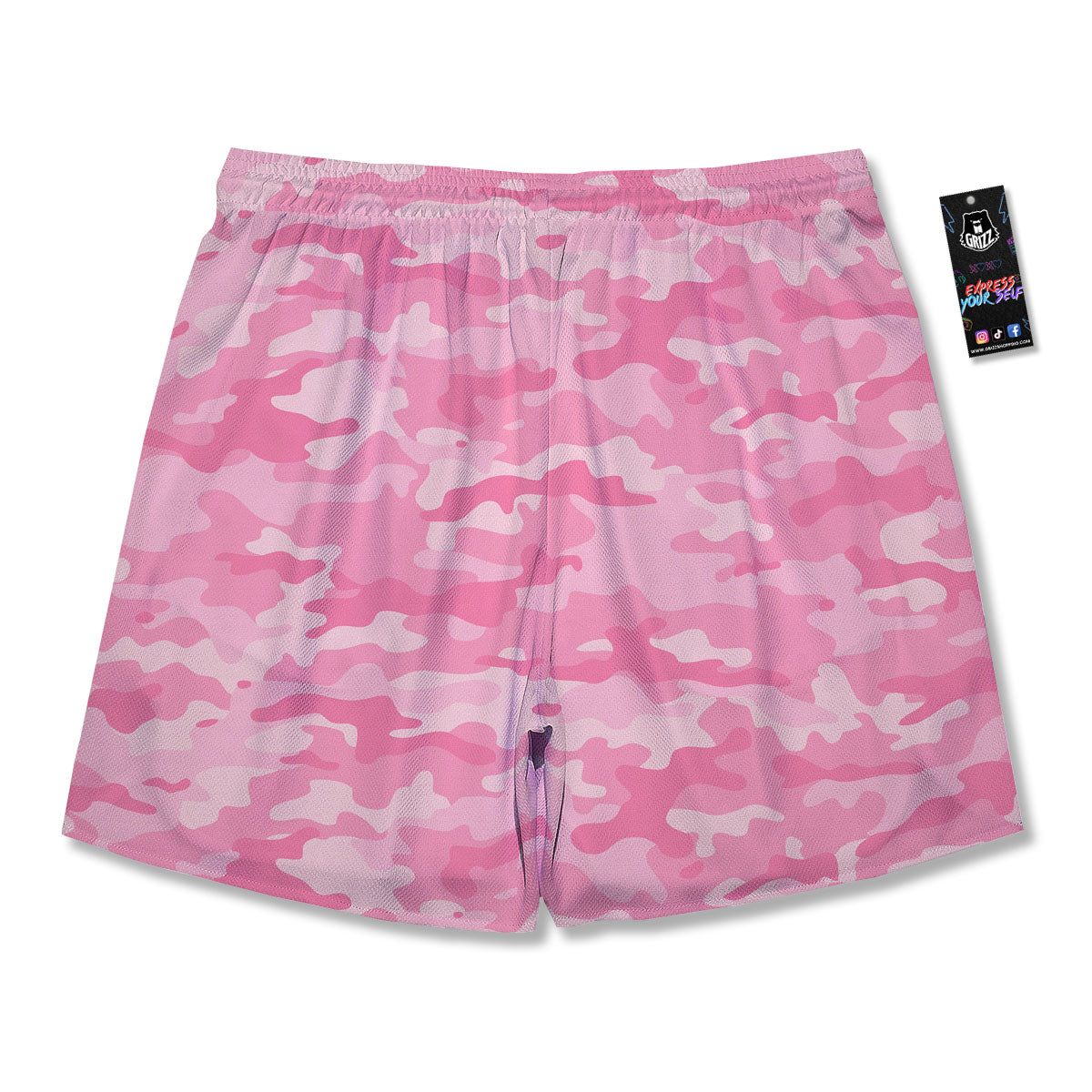 Digital Camo Pink Print Pattern Men's Running Shorts-grizzshop