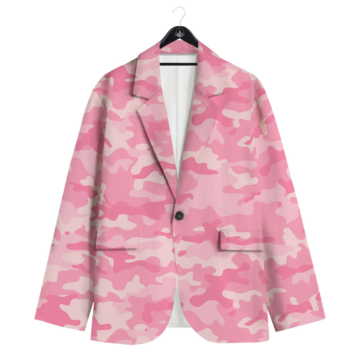 Digital Camo Pink Print Pattern Men's Sport Coat-grizzshop