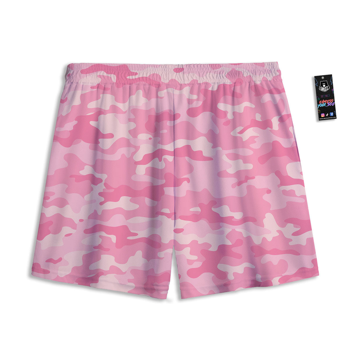 Digital Camo Pink Print Pattern Mesh Shorts