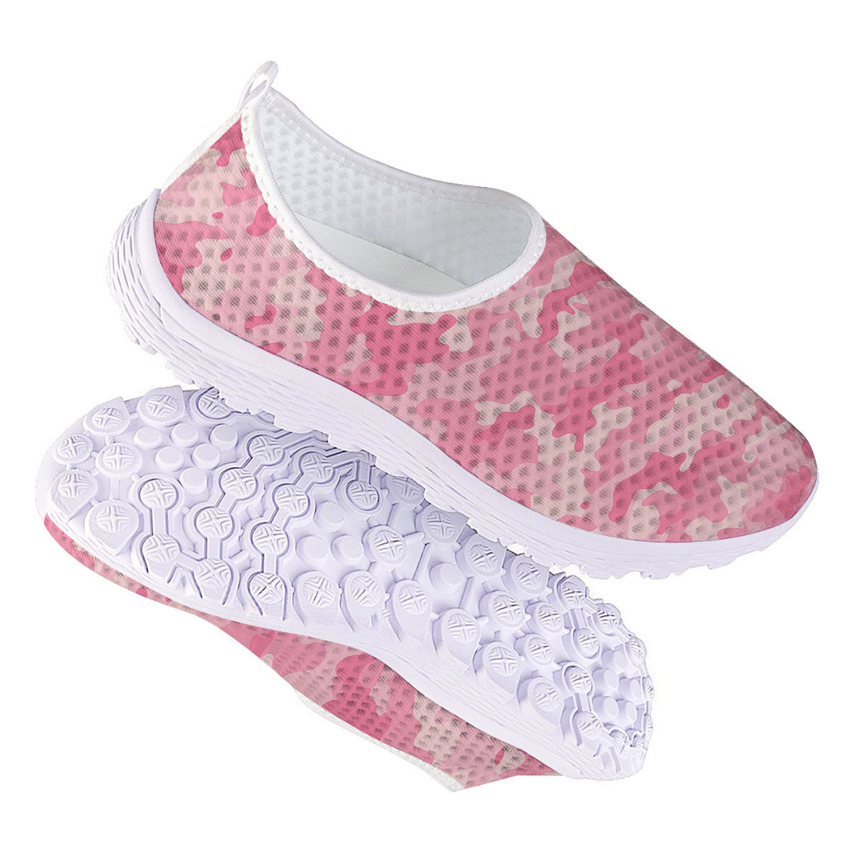 Digital Camo Pink Print Pattern Nurse Shoes-grizzshop