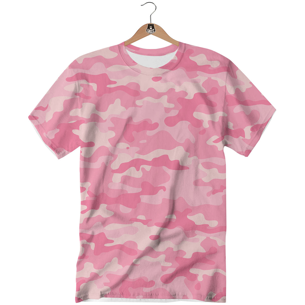Digital Camo Pink Print Pattern T-Shirt-grizzshop
