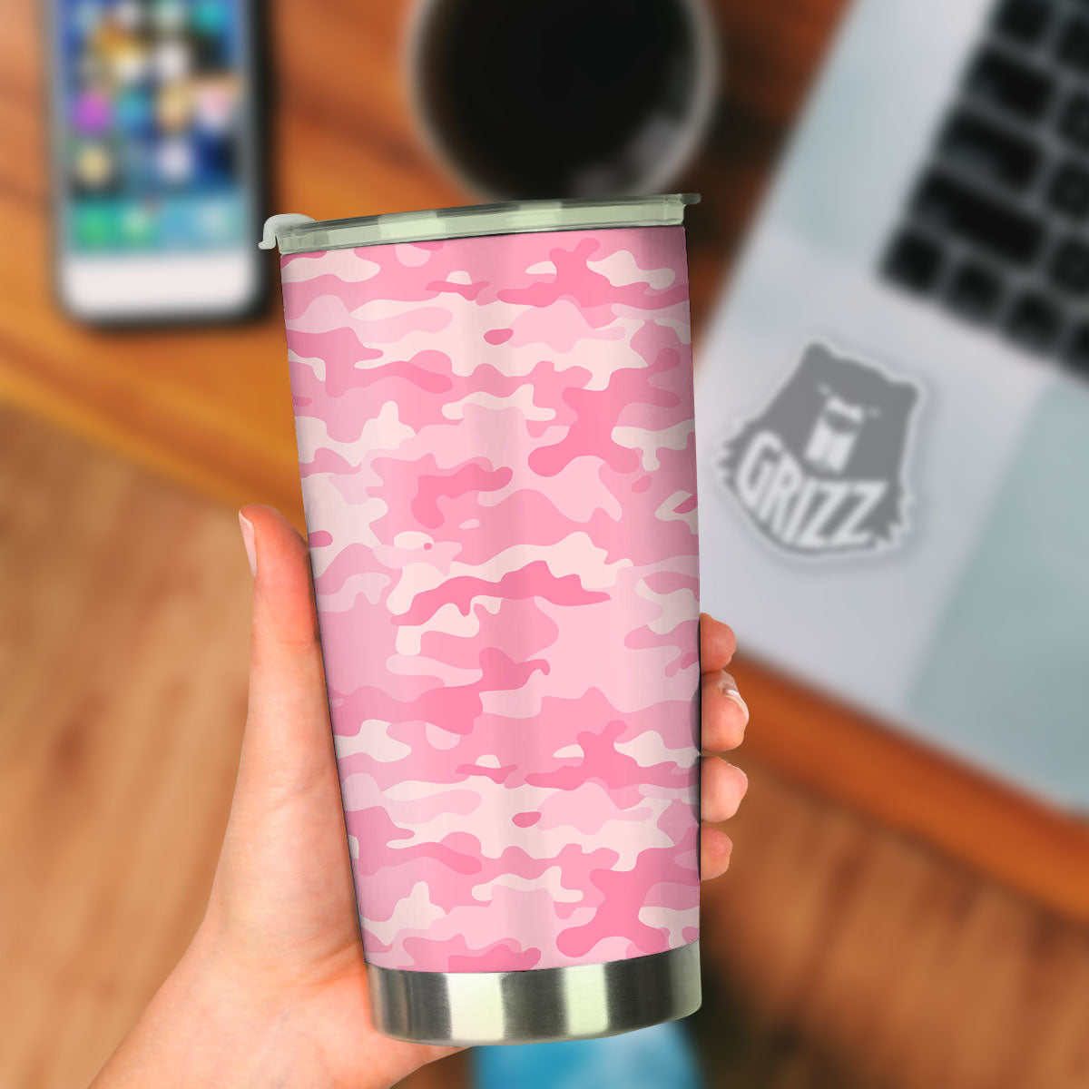 Digital Camo Pink Print Pattern Tumbler-grizzshop