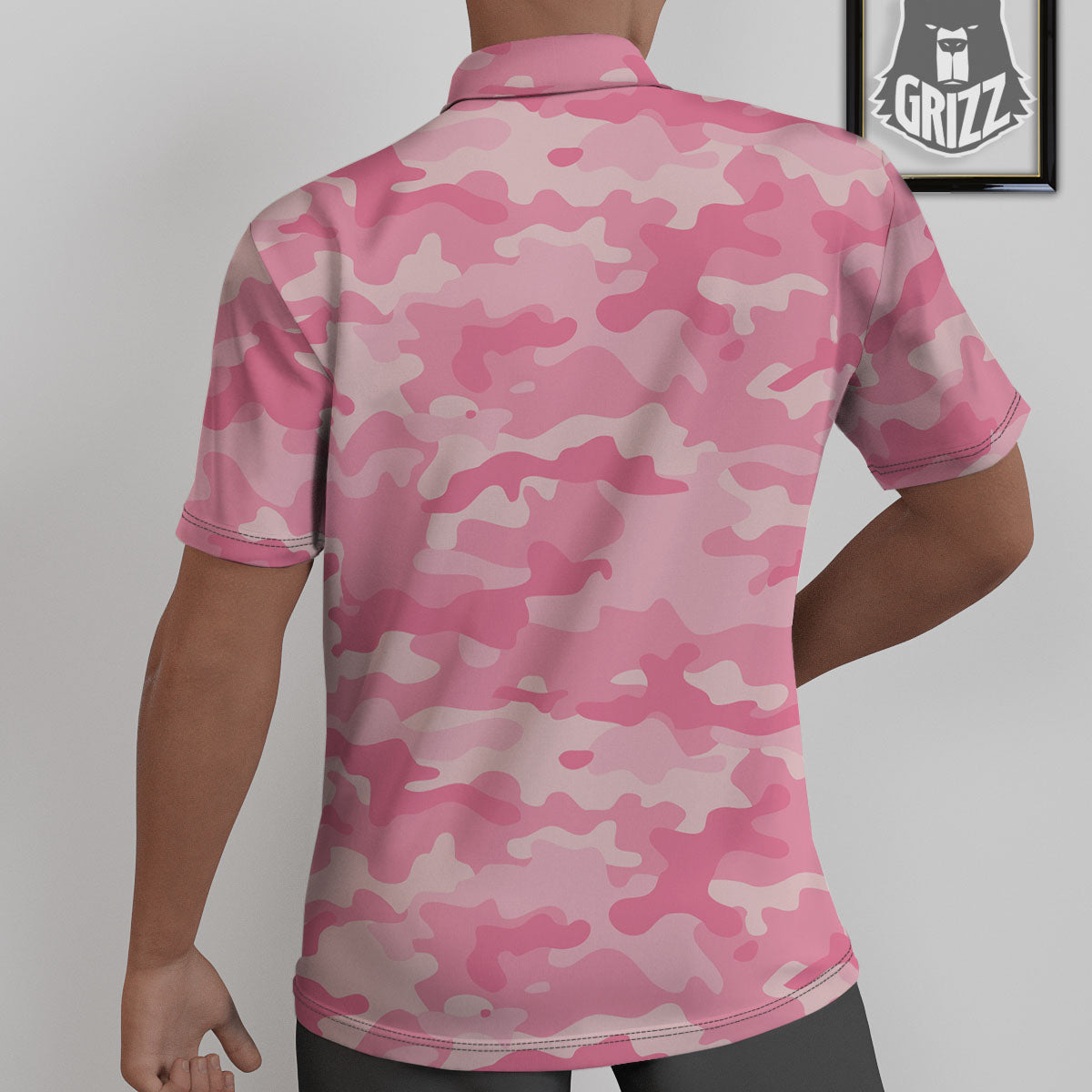 Digital Camo Pink Print Pattern Untucked Shirts-grizzshop