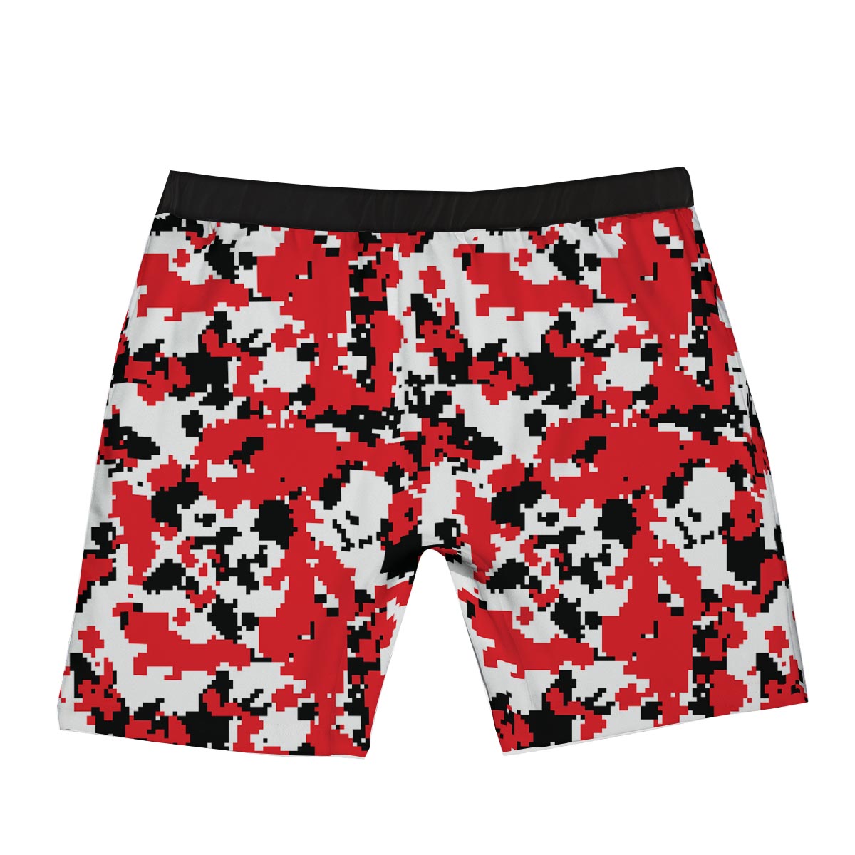 Digital Camo Red White And Black Print Pattern Boxer Briefs-grizzshop