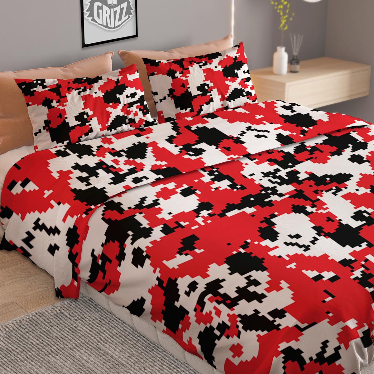 Crown Vintage Print Pattern Duvet Cover Bedding Set