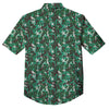 Digital Camo White And Green Print Button Up Shirt-grizzshop