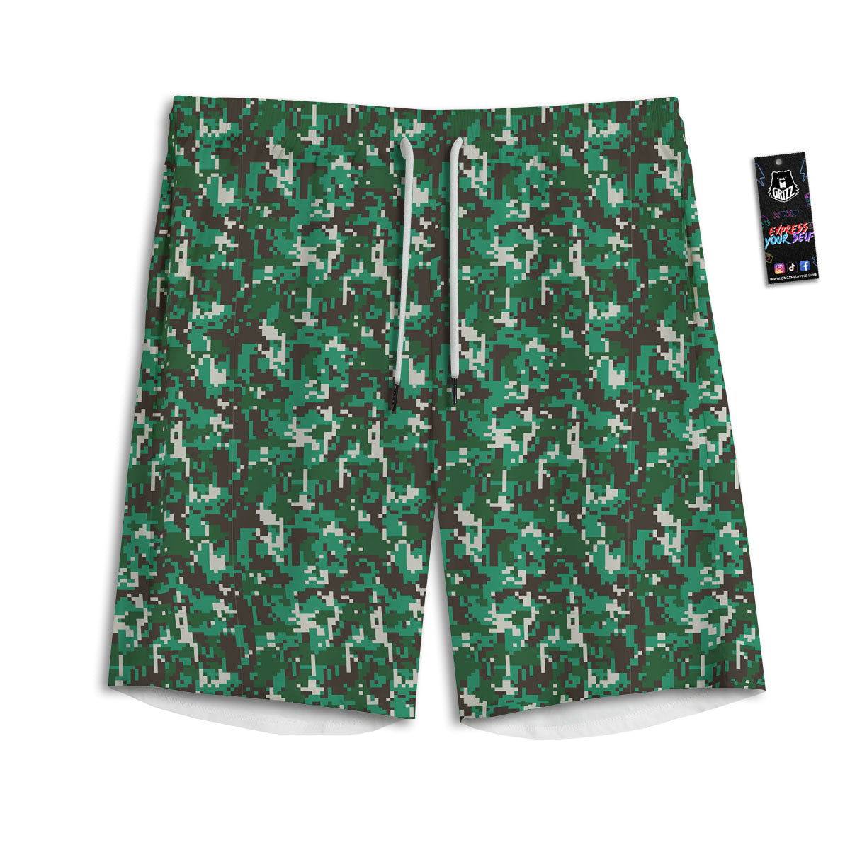 Demon Mask Japanese Print Men's Athletic Shorts