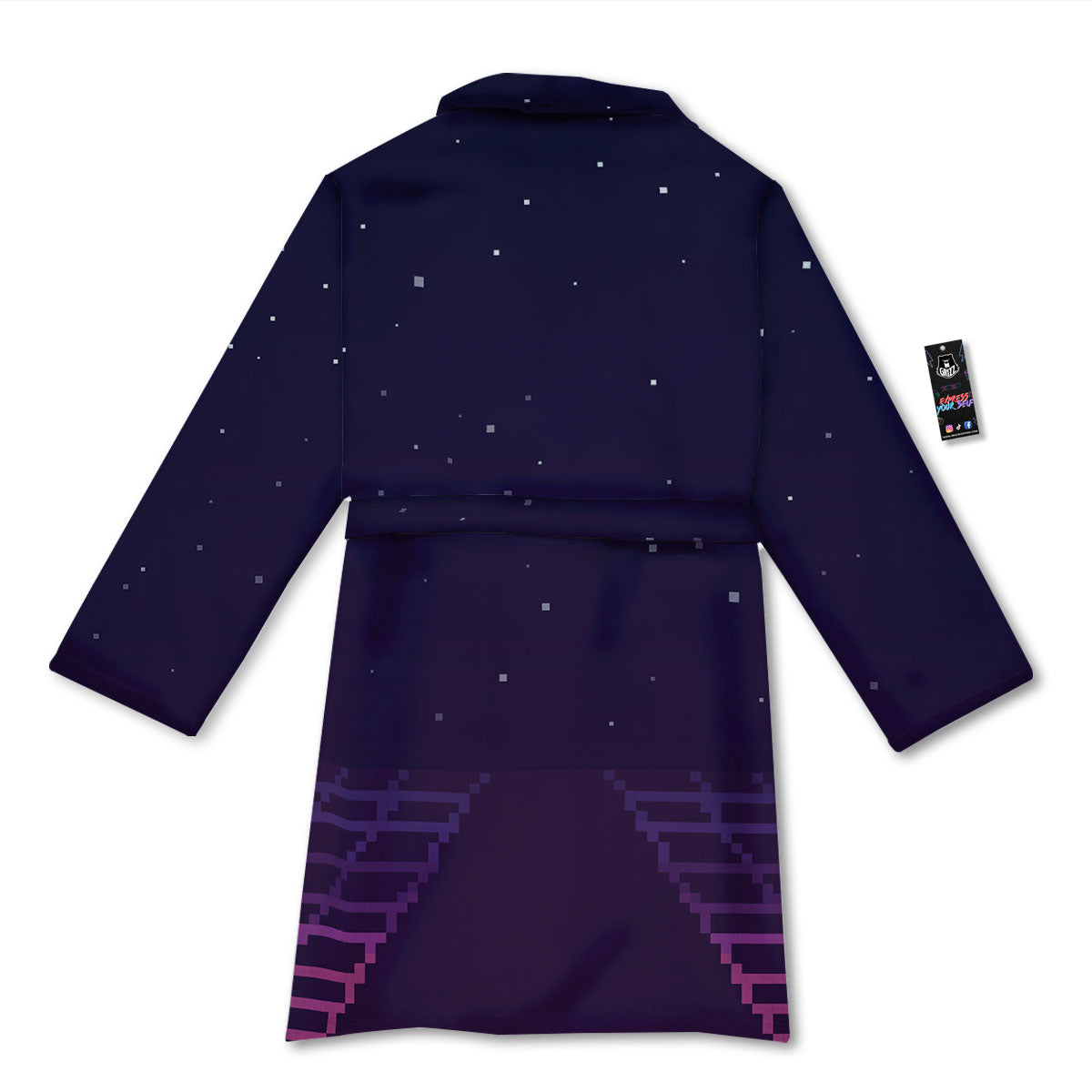 Digital Landscape 8-Bit Pixel Print Bathrobe-grizzshop