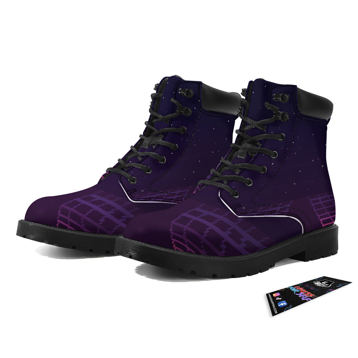 Digital Landscape 8-Bit Pixel Print Boots-grizzshop