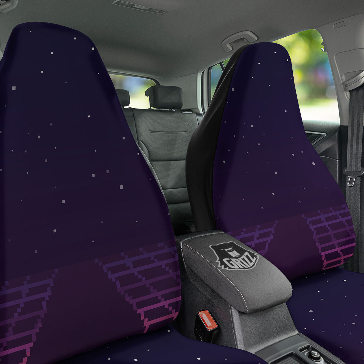 Digital Landscape 8-Bit Pixel Print Car Seat Covers-grizzshop