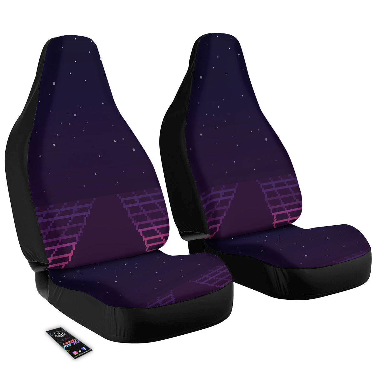 Digital Landscape 8-Bit Pixel Print Car Seat Covers-grizzshop