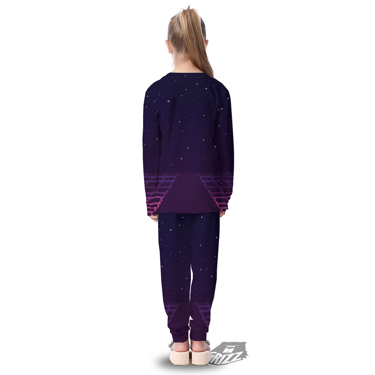 Digital Landscape 8-Bit Pixel Print Kid's Pajamas-grizzshop