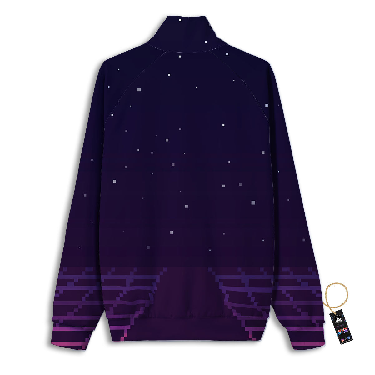 Digital Landscape 8-Bit Pixel Print Track Jacket-grizzshop