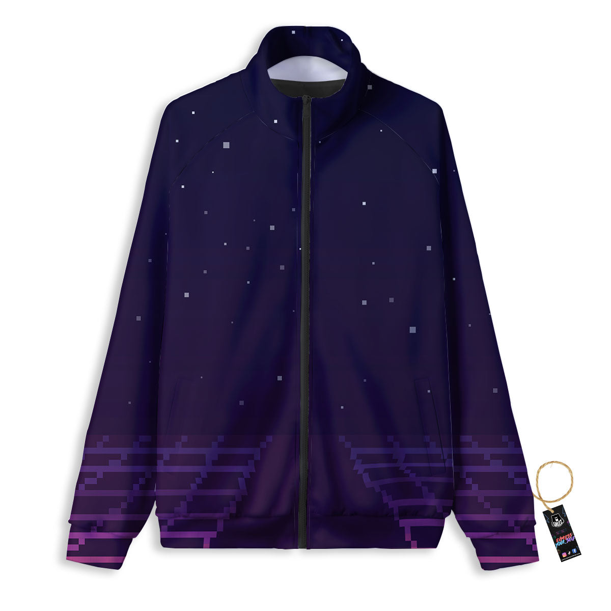 Digital Landscape 8-Bit Pixel Print Track Jacket-grizzshop