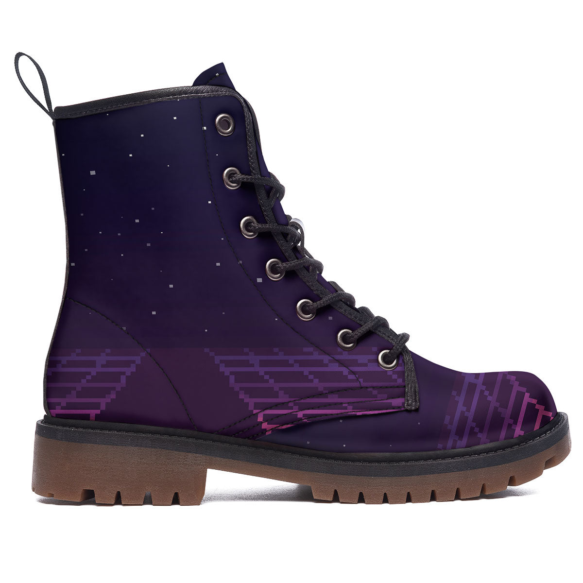 Digital Landscape 8-Bit Pixel Print Work Boots-grizzshop